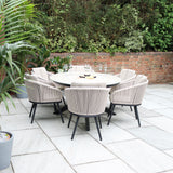 Bali 200cm Oval Table w 6 Bali Rope Chairs from Roseland Furniture