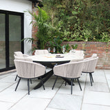 Bali 200cm Oval Table w 6 Bali Rope Chairs from Roseland Furniture