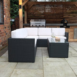 Berlin Rattan Garden Corner Lounge Black from Roseland Furniture
