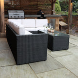 Berlin Rattan Garden Corner Lounge Black from Roseland Furniture