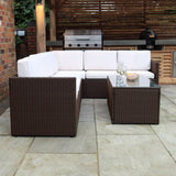Berlin Rattan Garden Corner Lounge Brown from Roseland Furniture