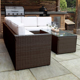 Berlin Rattan Garden Corner Lounge Brown from Roseland Furniture