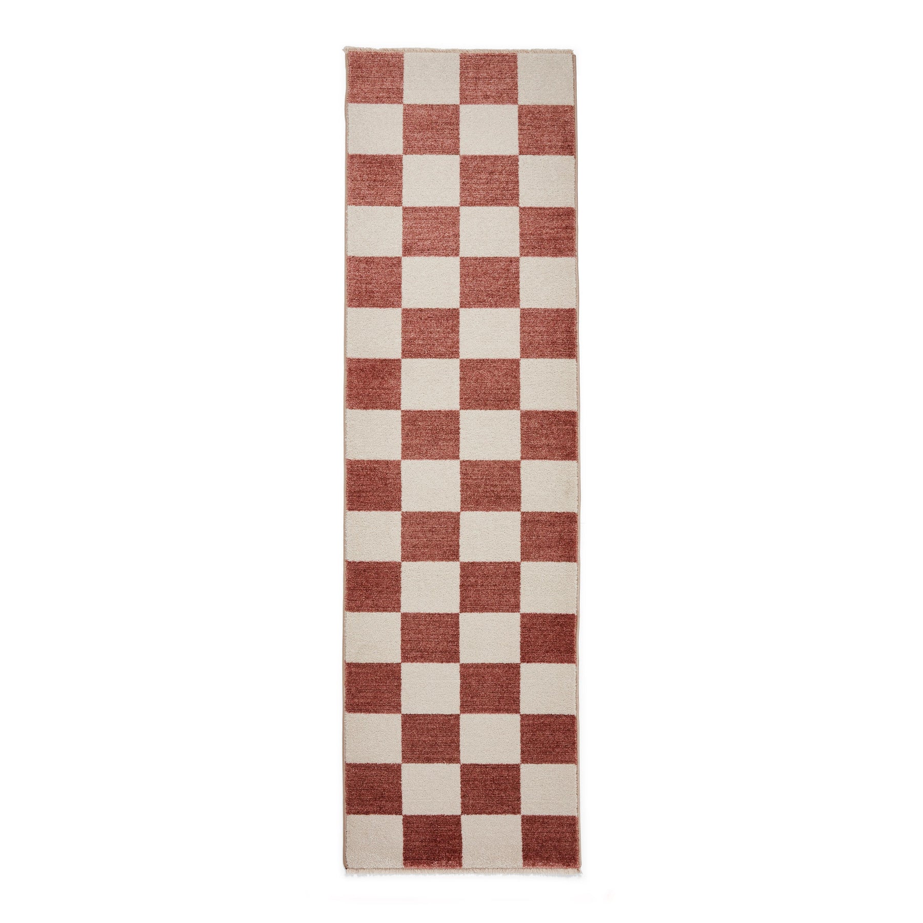 Plum Norwood Checkerboard Runner Rug from Roseland Furniture