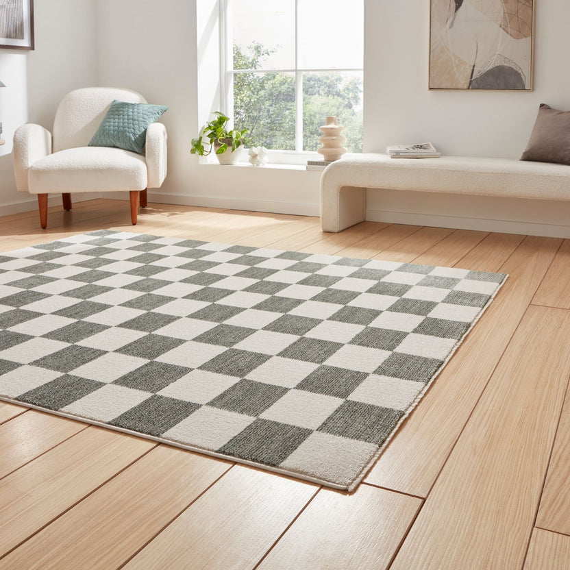 Norwood Smooth Checkerboard Rug | Multiple Colours & Sizes | Roseland