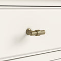 Belmont Coconut White brass T-handle close up 
