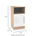 Blakely White & Light Oak 1 Door with Open Shelf Bedside Cabinet from Roseland Furniture