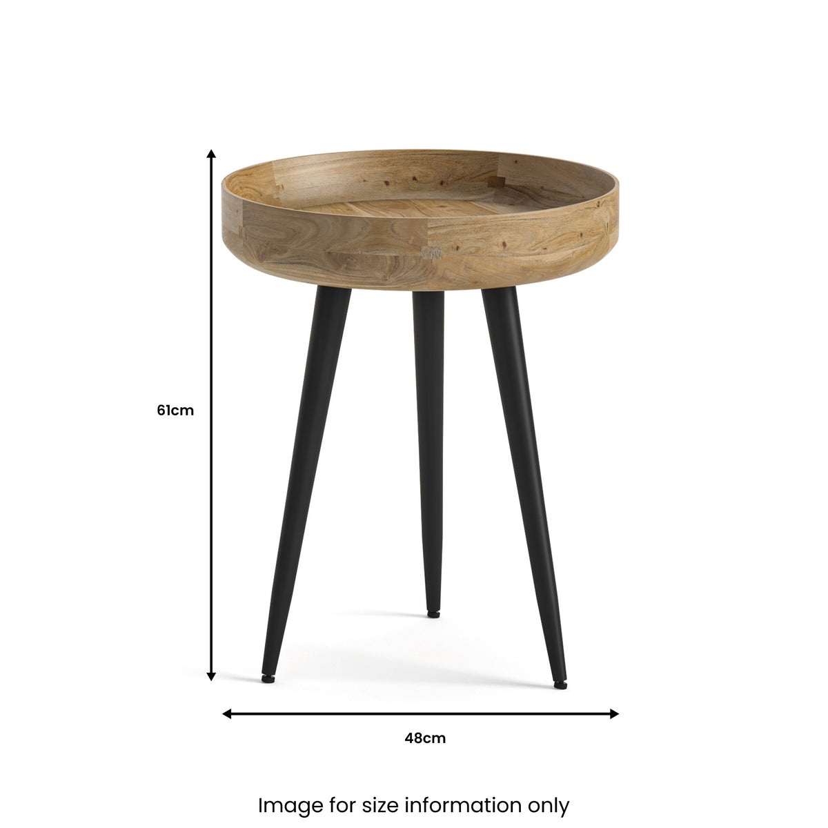 Boa Mango Wooden Round Natural Side Table for living room