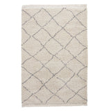 Cream Willow Shaggy Tasselled Diamond Rug from Roseland Furniture