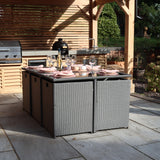 Cannes Grey Rattan 10 Seater Cube Sining Set from Roseland Furniture