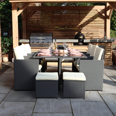Cannes 10 Seater Rattan Cube Dining Set