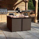 Cannes Brown Rattan 8 Seater Cube Sining Set from Roseland Furniture