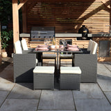 Cannes Grey Rattan 8 Seater Cube Sining Set from Roseland Furniture