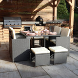 Cannes Grey Rattan 8 Seater Cube Sining Set from Roseland Furniture