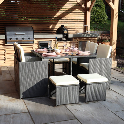 Cannes 8 Seater Rattan Cube Dining Set