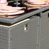 Cannes Grey Rattan 8 Seater Cube Sining Set from Roseland Furniture