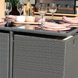 Cannes Grey Rattan 8 Seater Cube Sining Set from Roseland Furniture