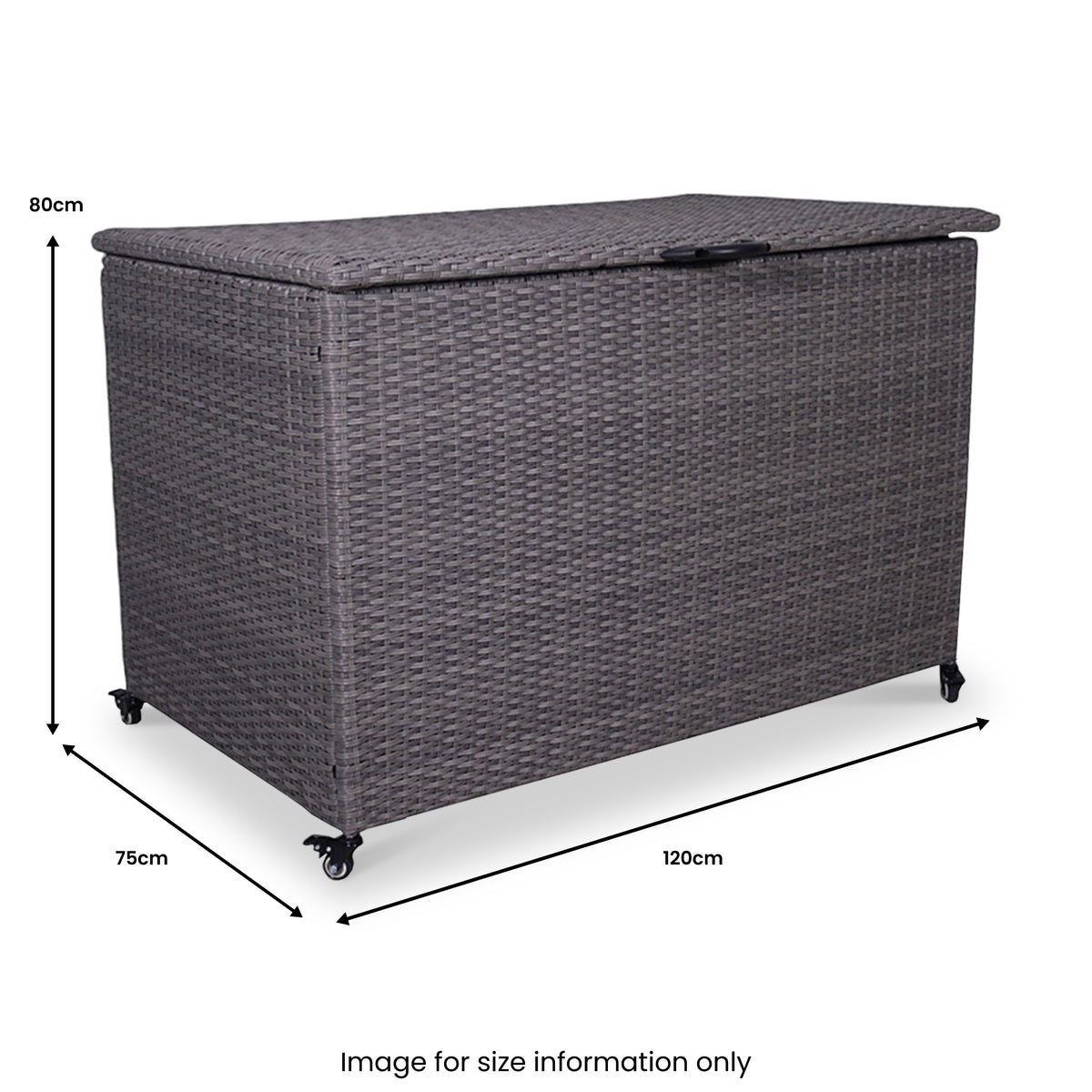 Charcoal Weave KD Cushion Storage Box 510L from Roseland Furniture