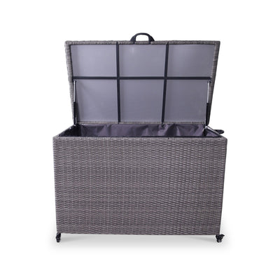 Charcoal Weave 510L Cushion Storage Box with Gas Lift