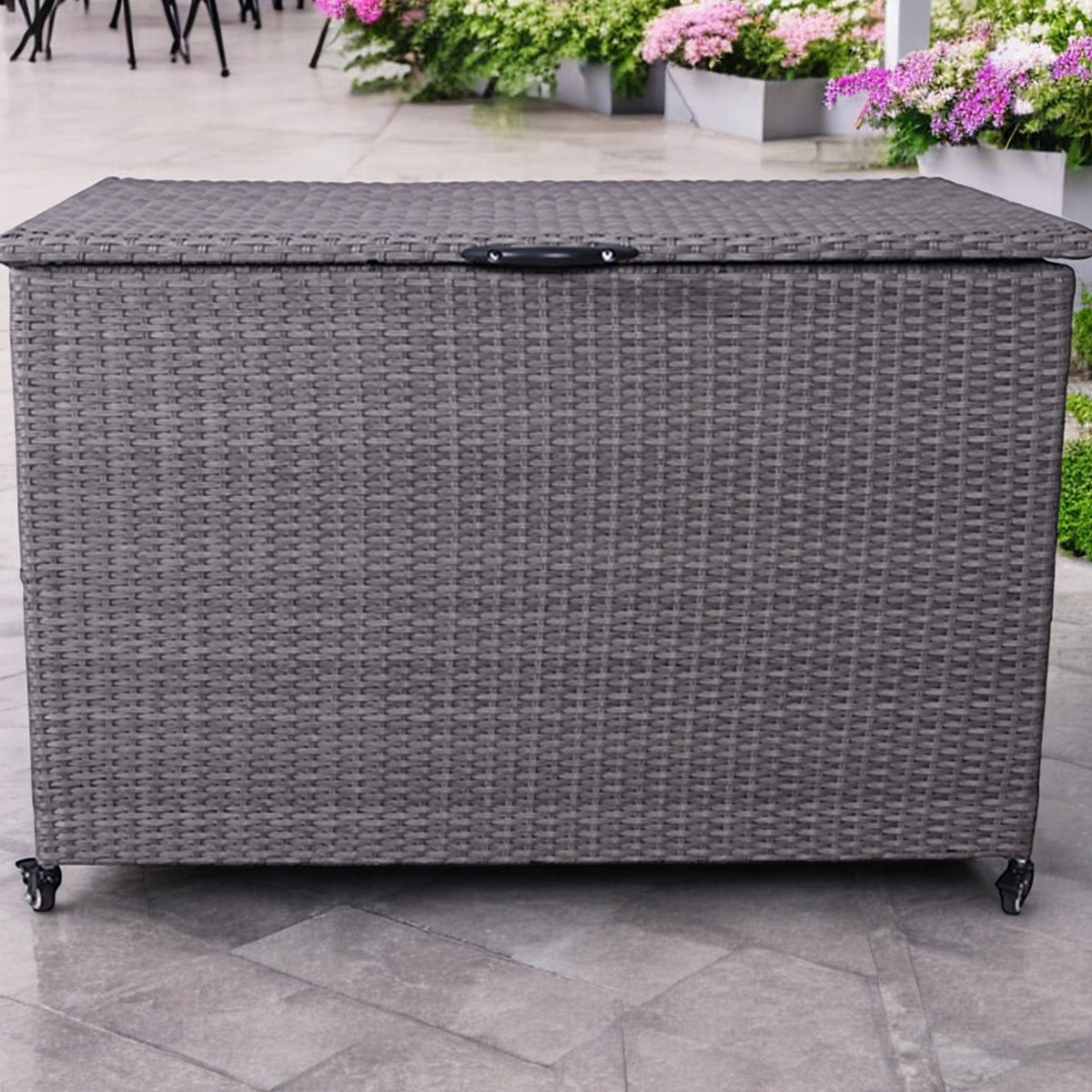 Charcoal Weave KD Cushion Storage Box 510L from Roseland Furniture