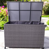 Charcoal Weave KD Cushion Storage Box 510L from Roseland Furniture