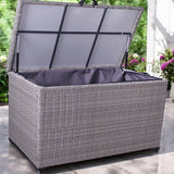 Charcoal Weave KD Cushion Storage Box 645L from Roseland Furniture