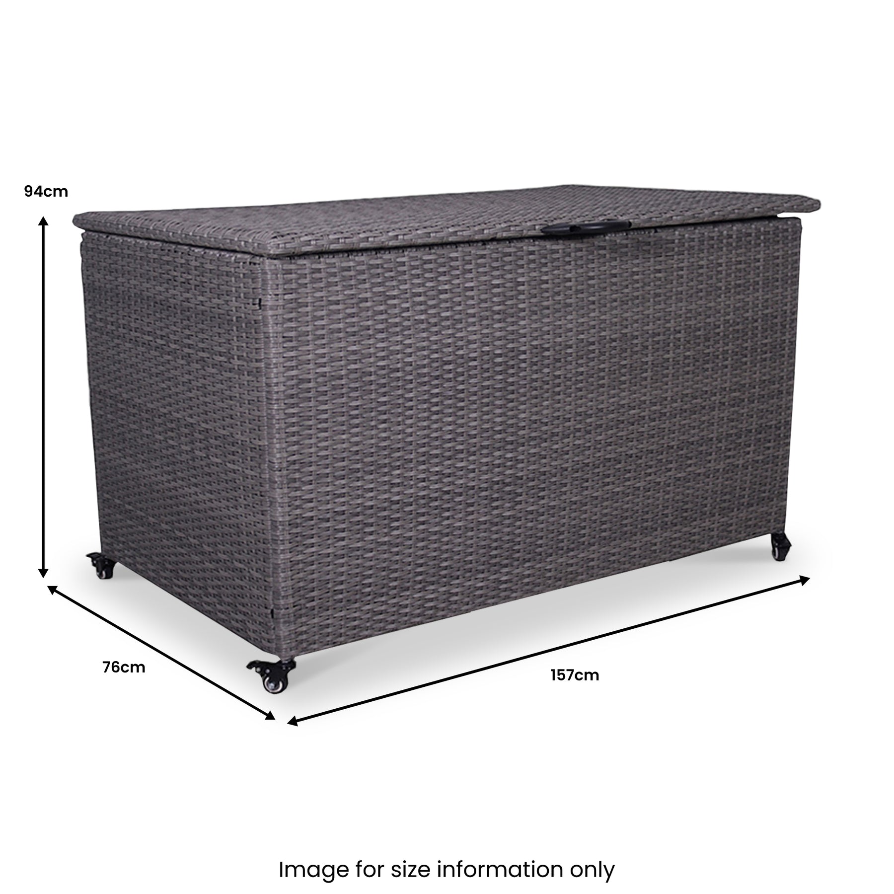 Charcoal Weave KD Cushion Storage Box 826L from Roseland Furniture