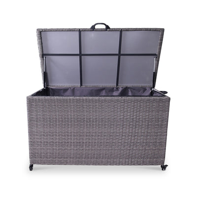 Charcoal Weave 826L Cushion Storage Box with Gas Lift