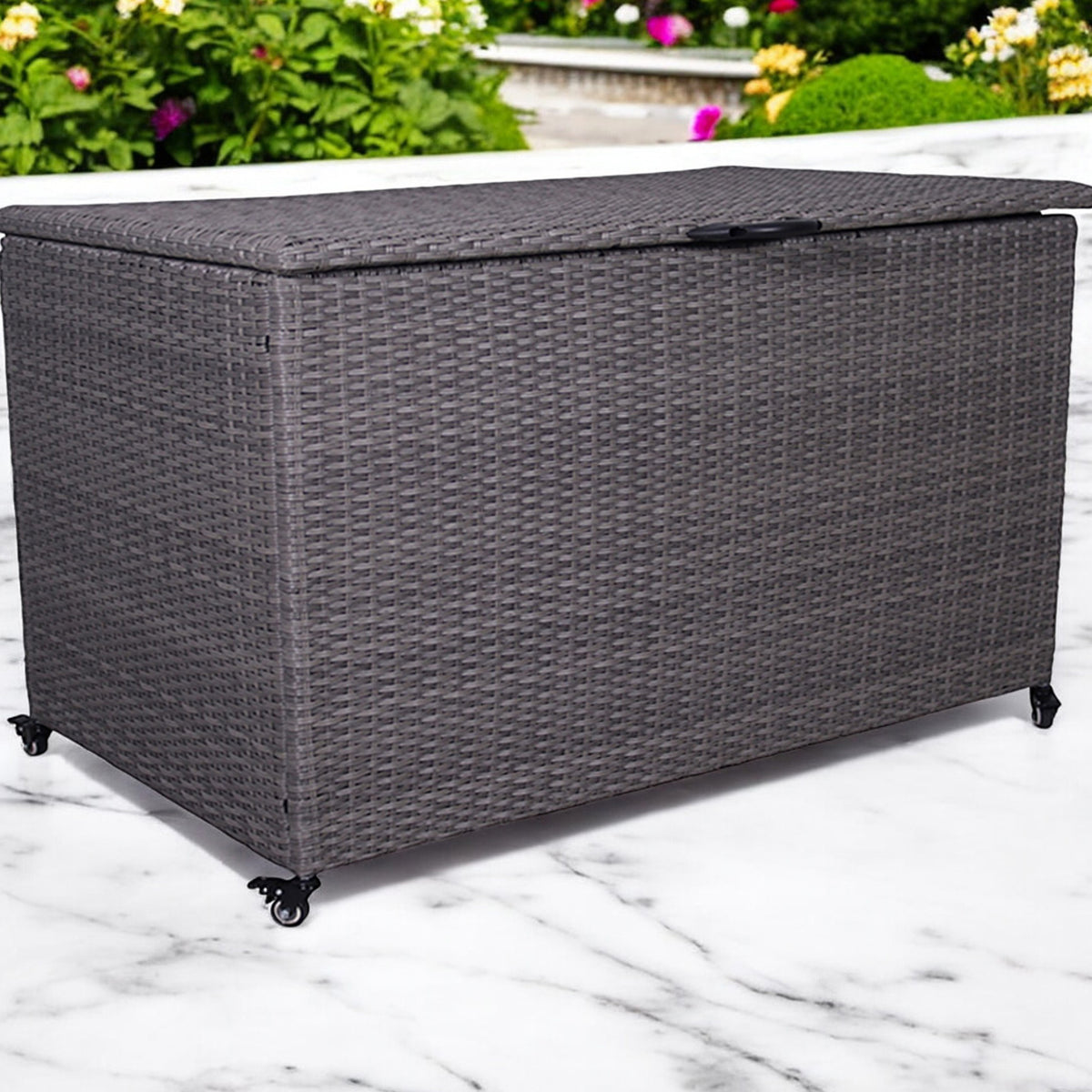 Charcoal Weave KD Cushion Storage Box 826L from Roseland Furniture