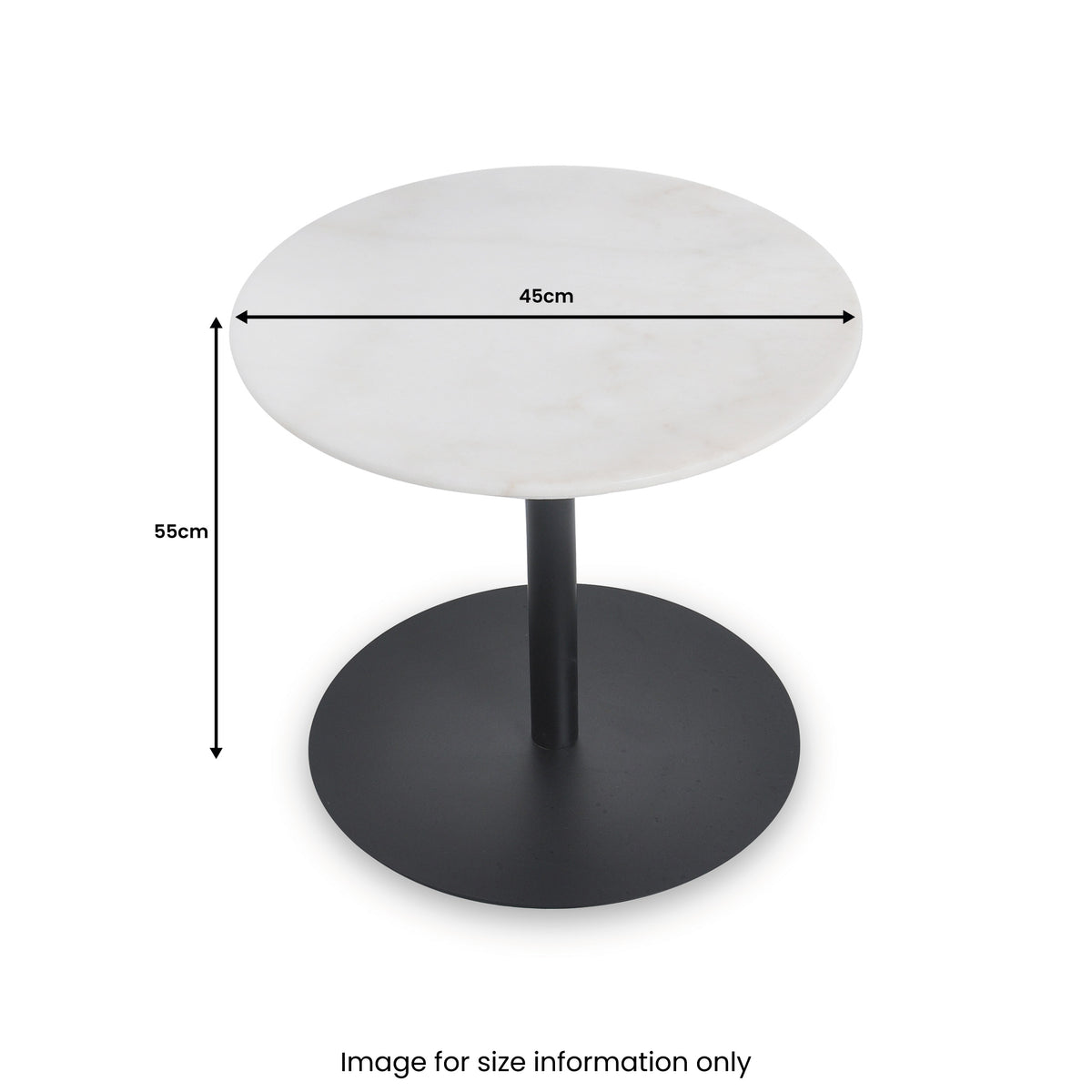 Cairns Marble Top Lamp Table dimensions