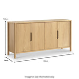 Carnon Oak Large Sideboard from Roseland Furniture