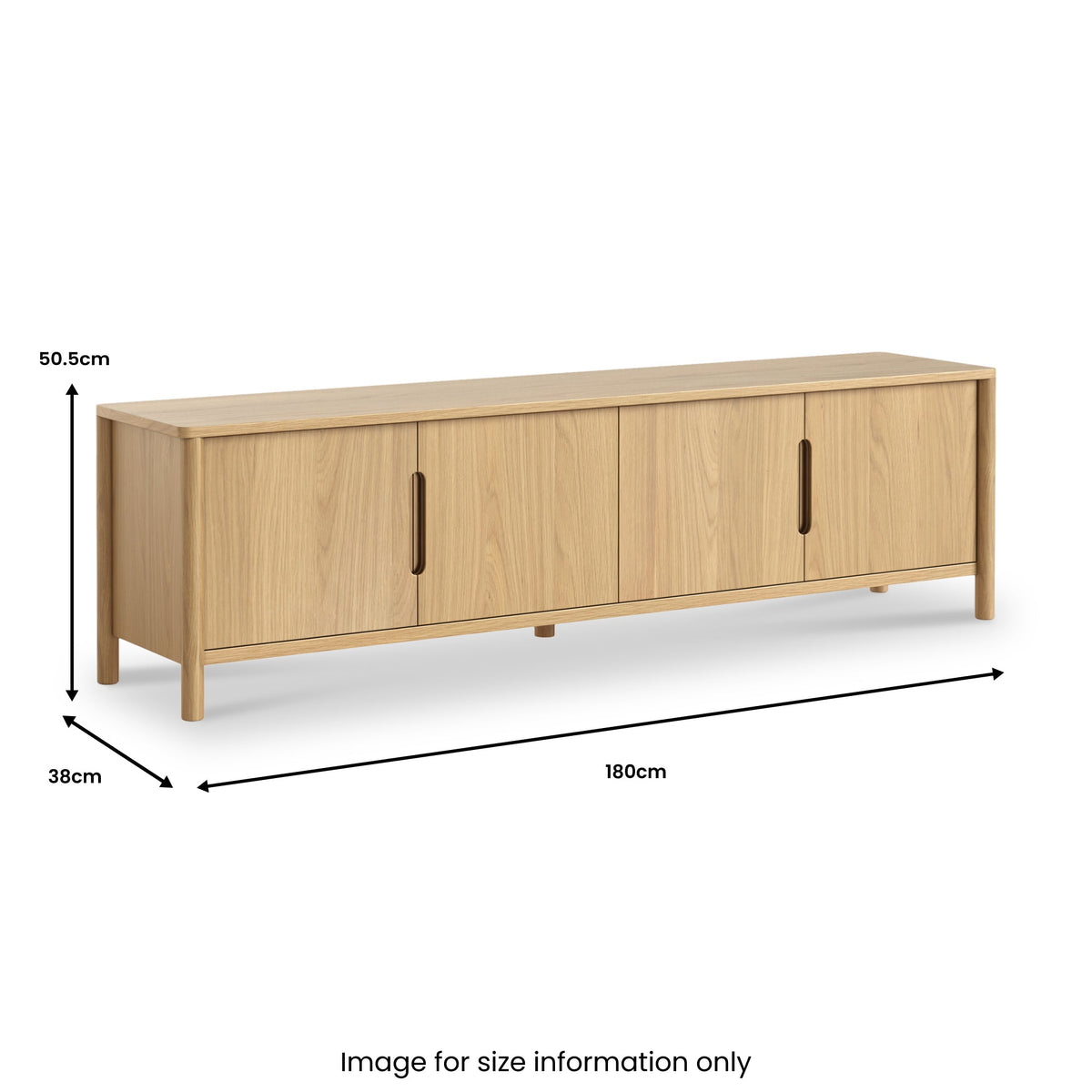 Carnon Oak 180cm TV Unit from Roseland Furniture
