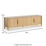 Carnon Oak 180cm TV Unit from Roseland Furniture