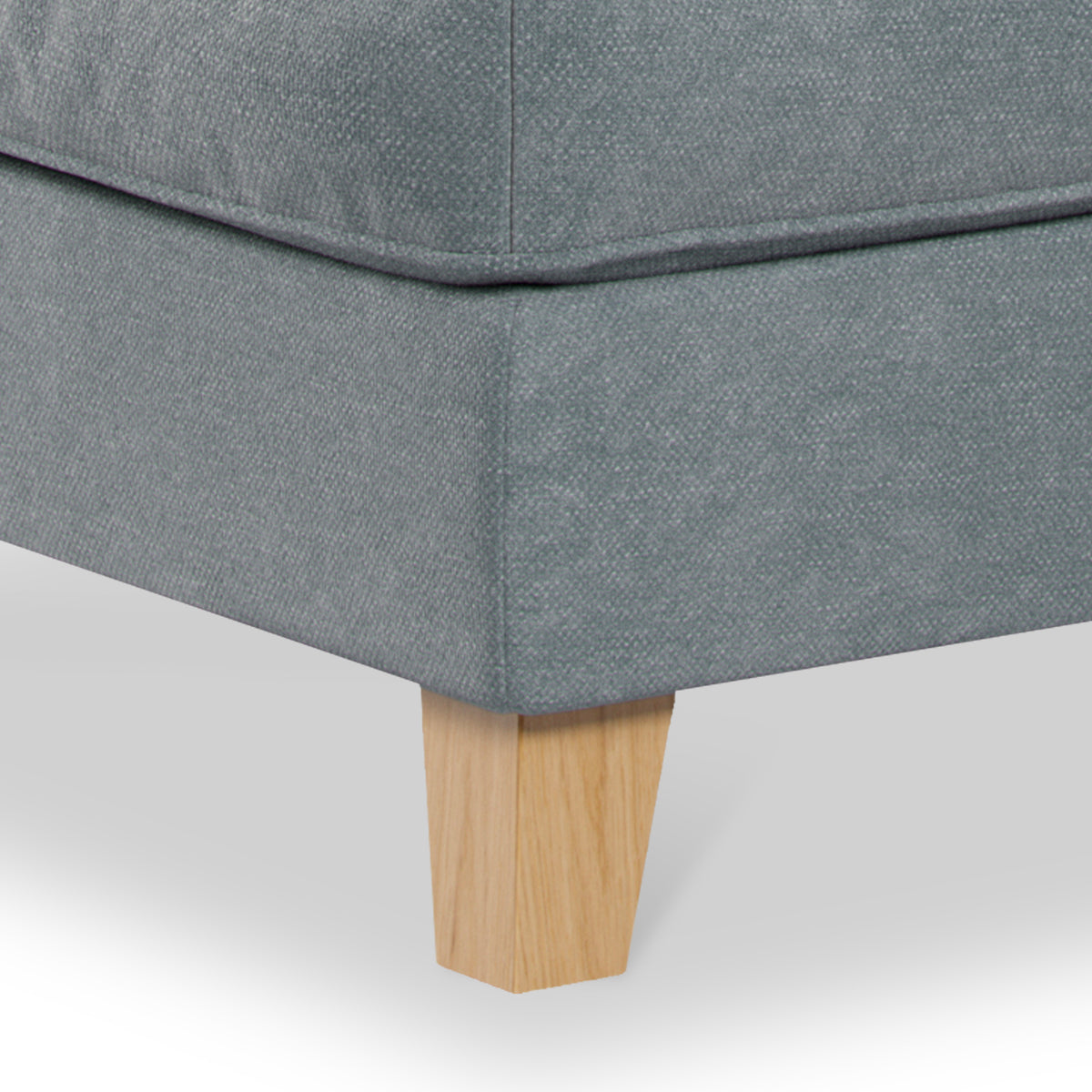 Claridge Footstool Steel Close Up from Roseland Furniture