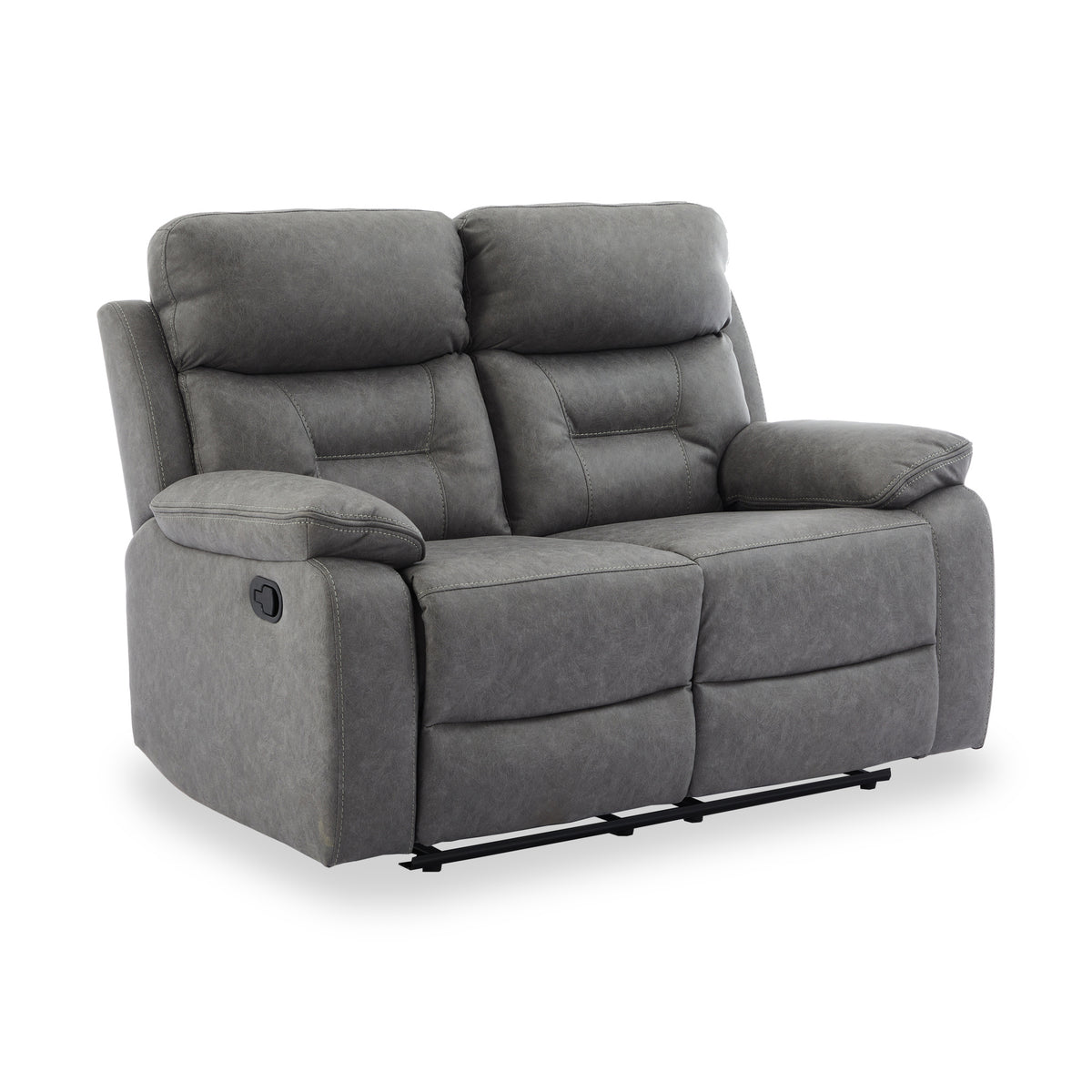Lewisham Recliner 2 Seater Grey Angle1 from Roseland Furniture