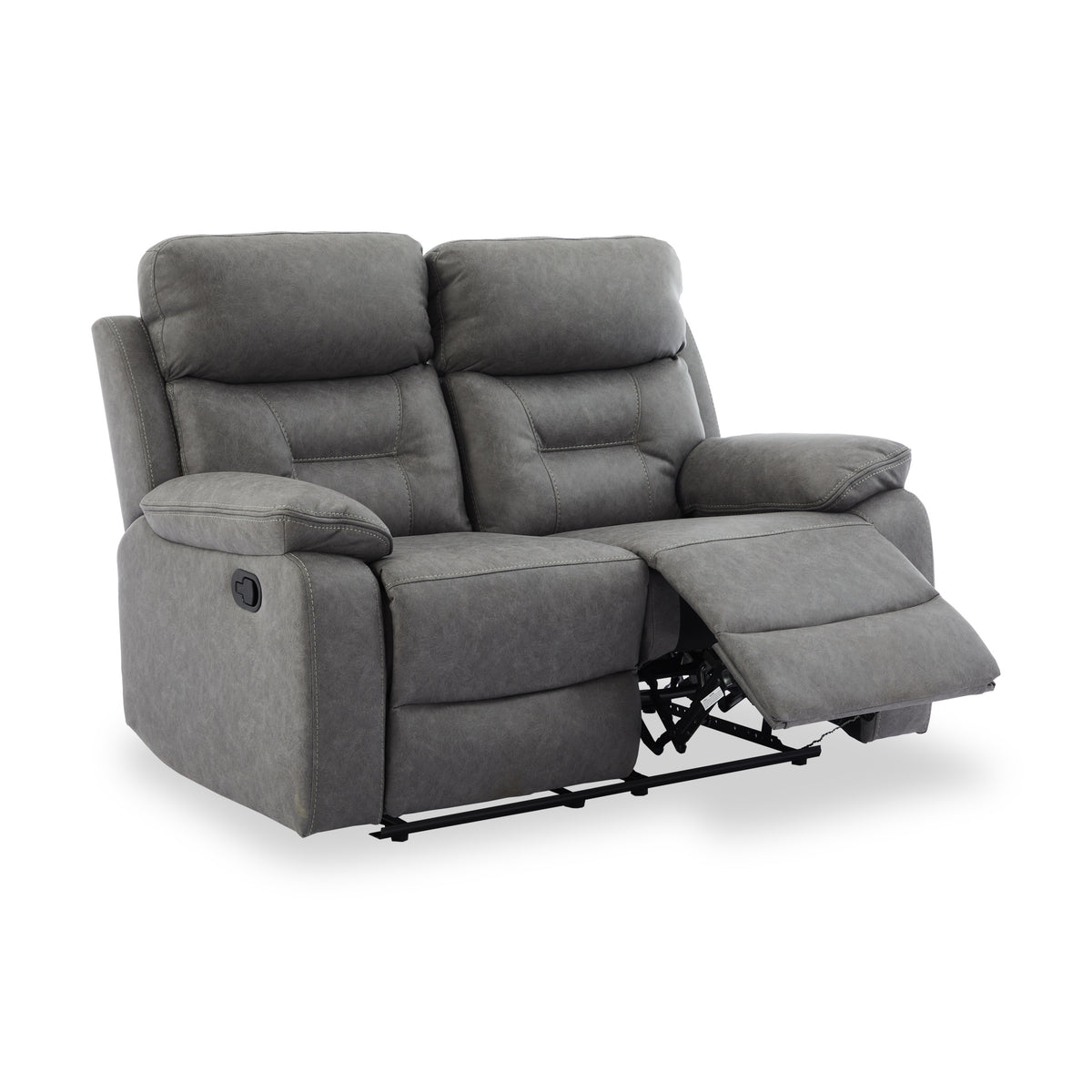 Lewisham Recliner 2 Seater Grey Angle1 from Roseland Furniture