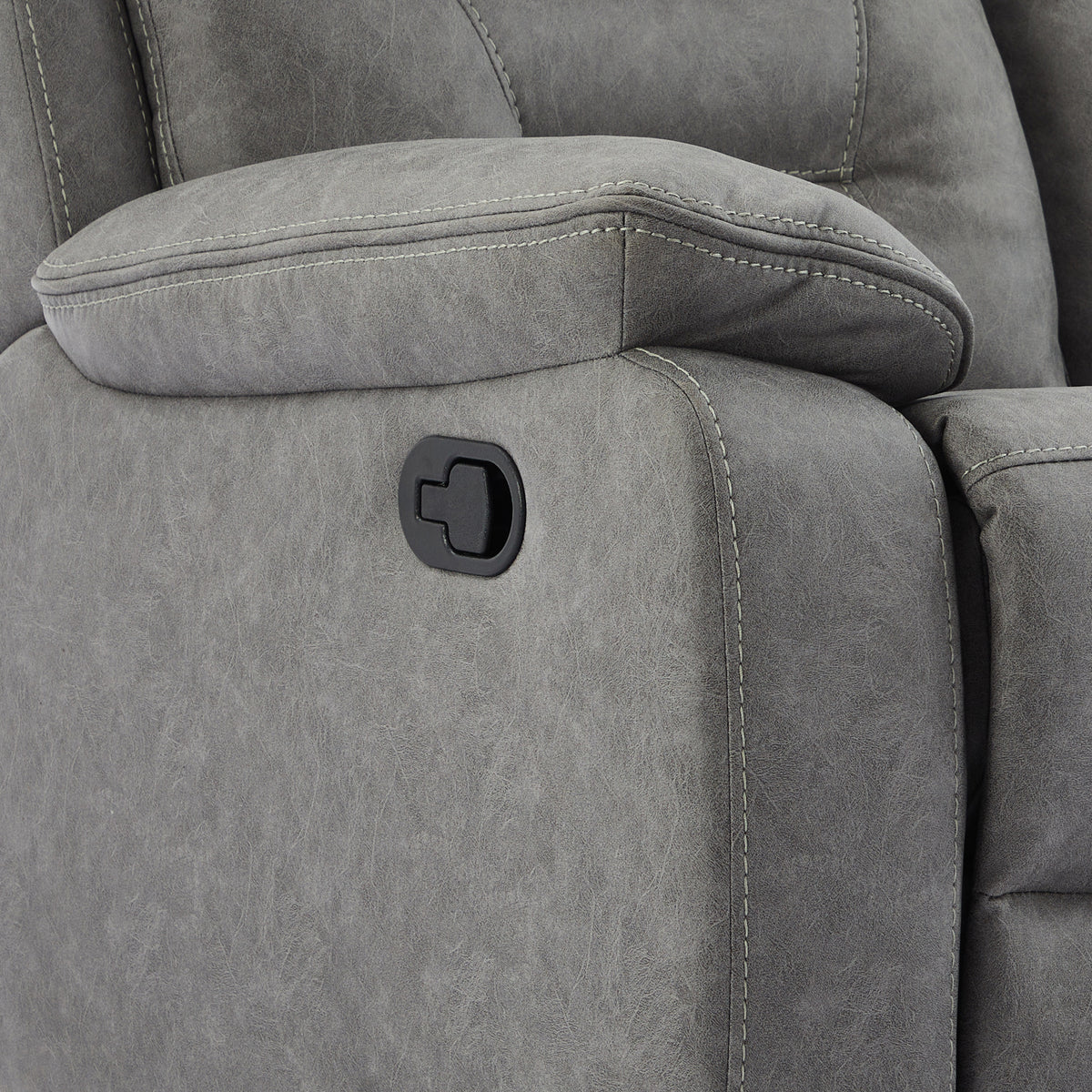 Lewisham Recliner 2 Seater Grey Angle1 from Roseland Furniture