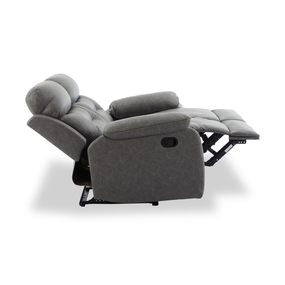 Lewisham Recliner 2 Seater Grey Angle1 from Roseland Furniture