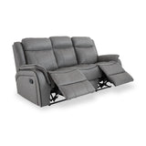 Elstree Recliner 3 Seater Grey Angle1 from Roseland Furniture