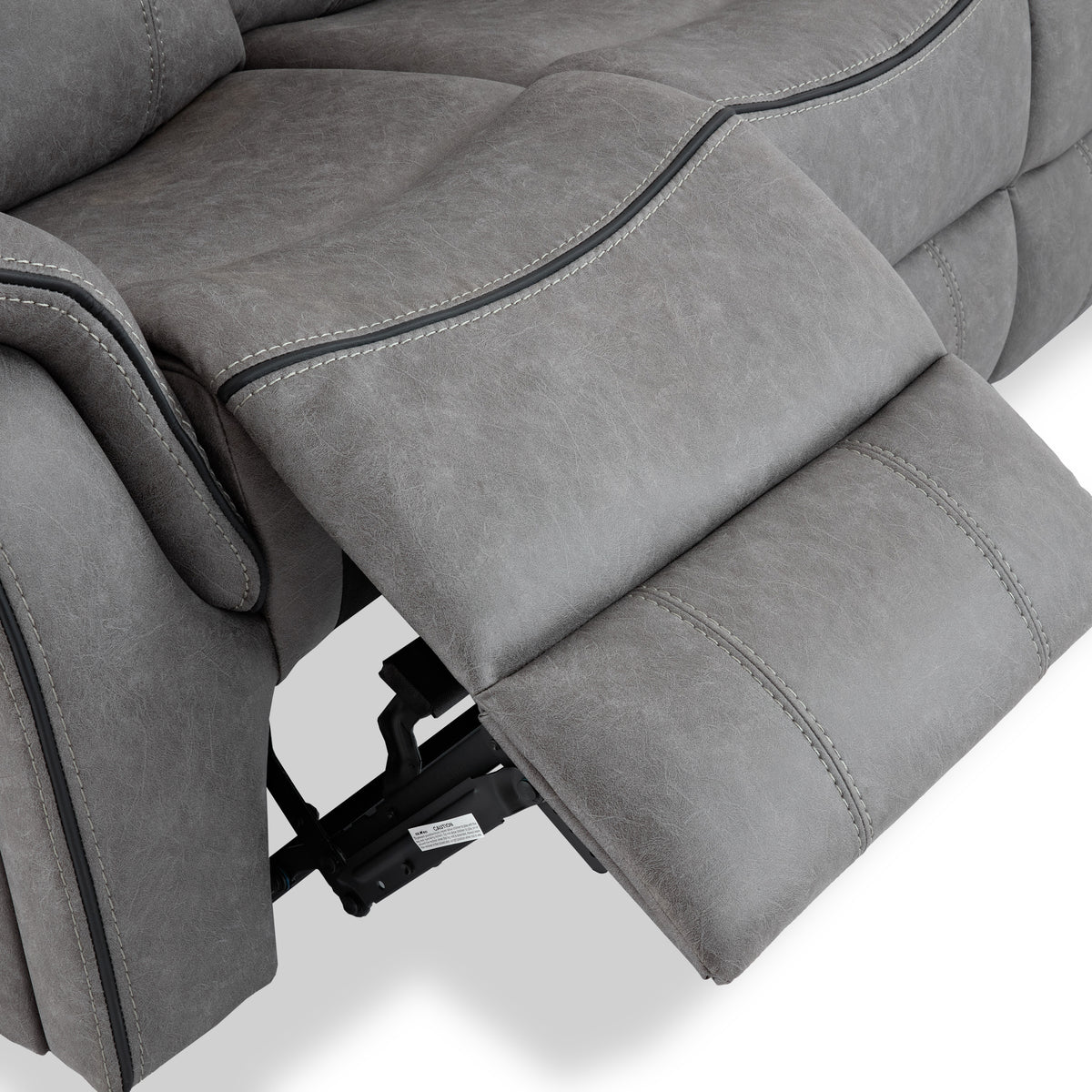 Elstree Recliner 3 Seater Grey Angle1 from Roseland Furniture