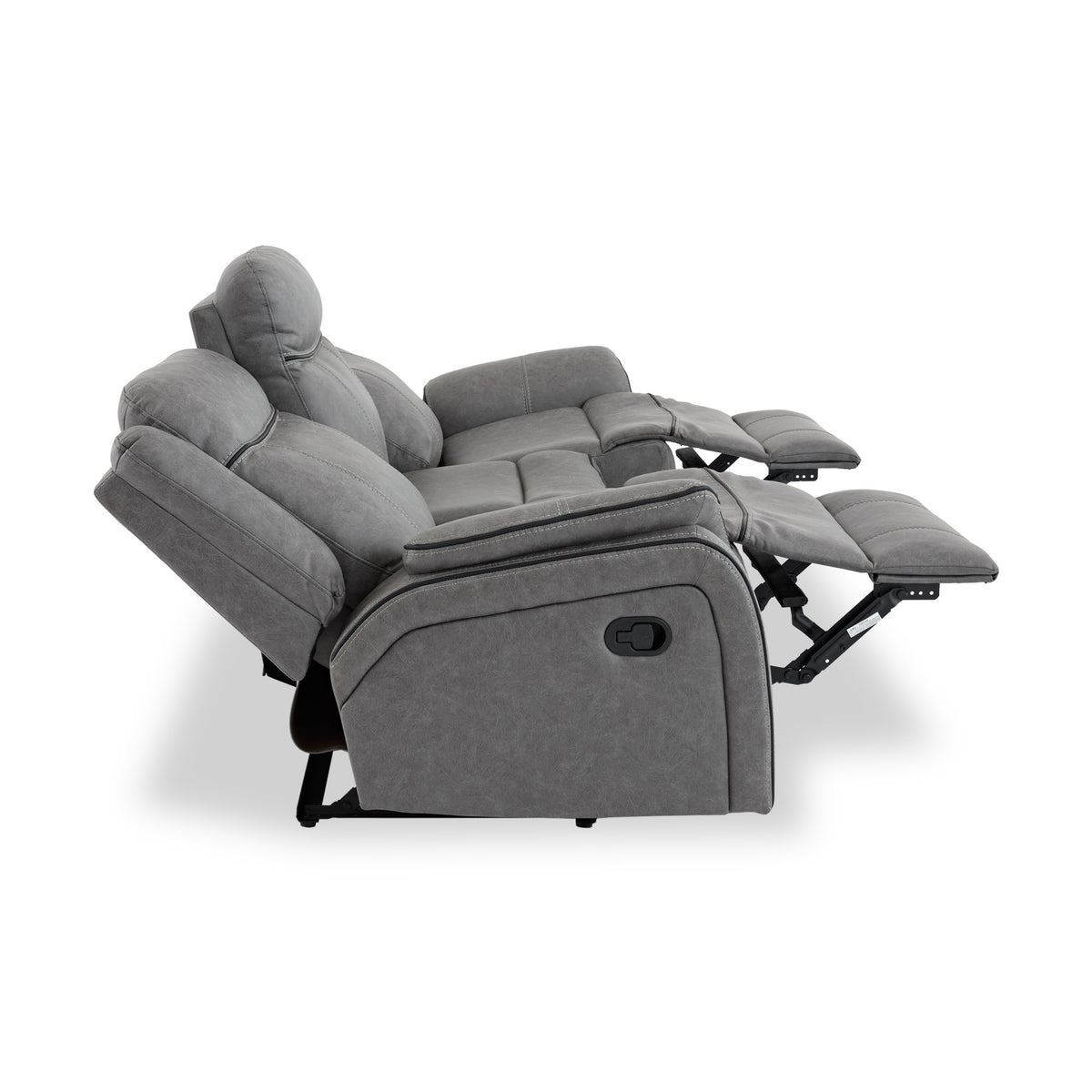 Elstree Recliner 3 Seater Grey Angle1 from Roseland Furniture