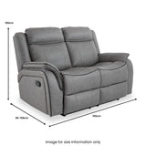 Elstree Recliner 2 Seater Grey Angle1 from Roseland Furniture