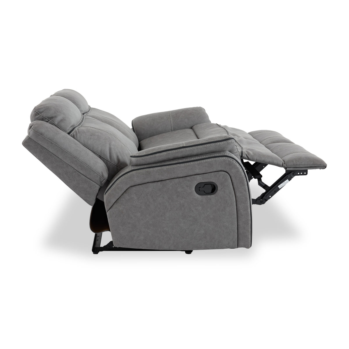 Elstree Recliner 2 Seater Grey Angle1 from Roseland Furniture