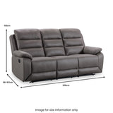 Whinfell Recliner 3 Seater Grey Angle1 from Roseland Furniture