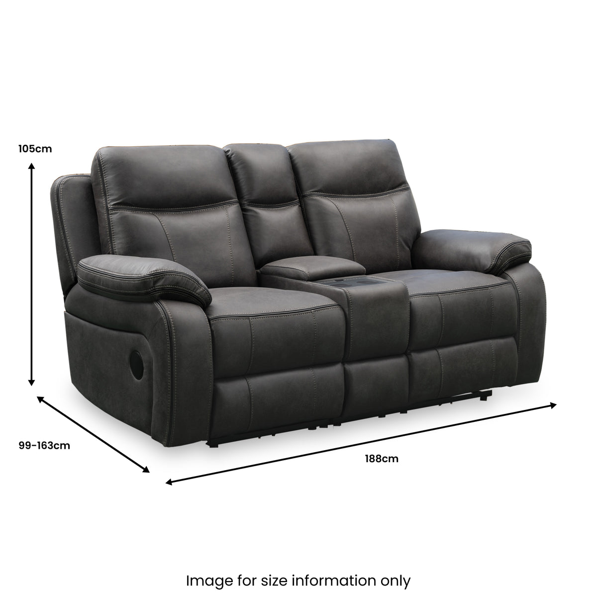 Middleton Power Recliner 2 Seater Tech Sofa Grey Dims from Roseland Furniture