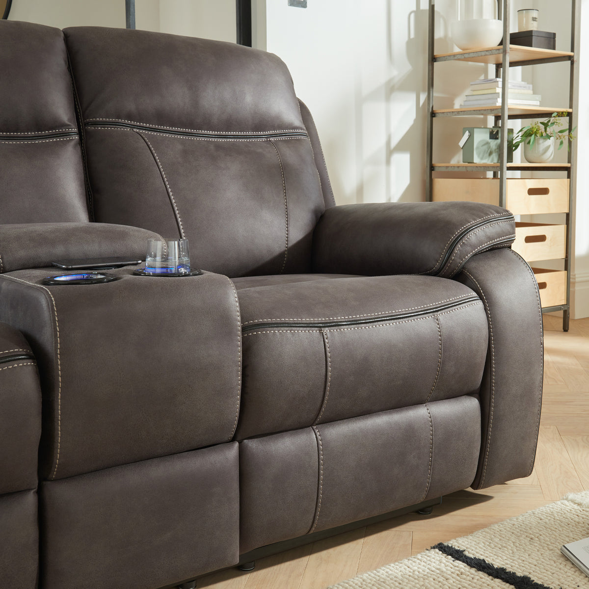 Middleton Power Recliner 2 Seater Tech Sofa Grey Dims from Roseland Furniture
