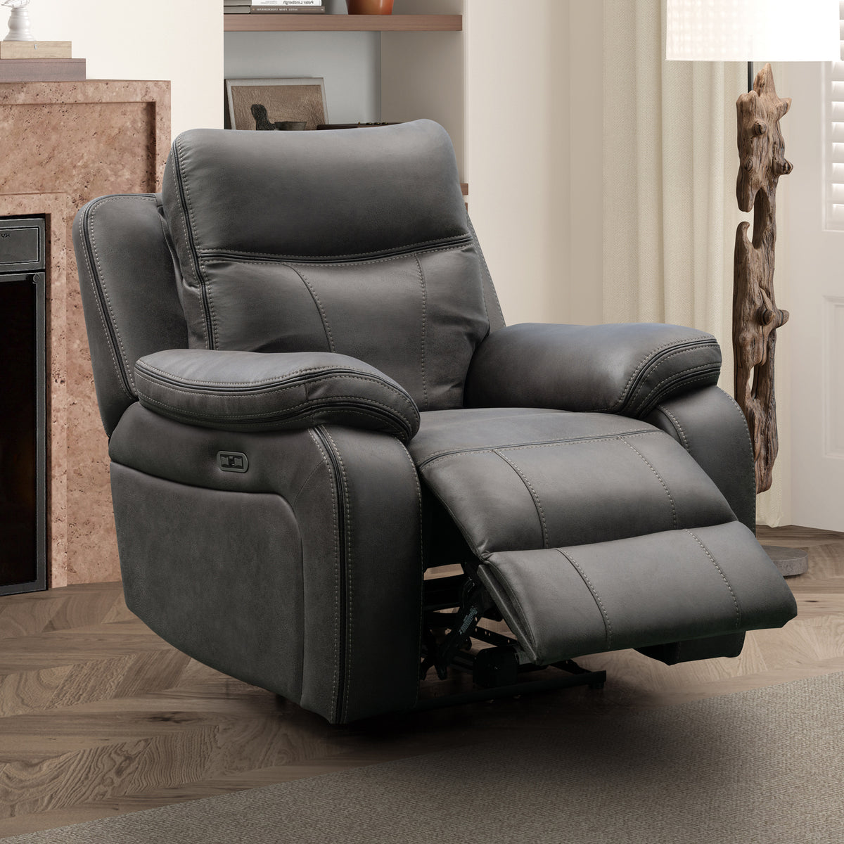 Middleton Grey Power Recliner Tech Armchair Roseland