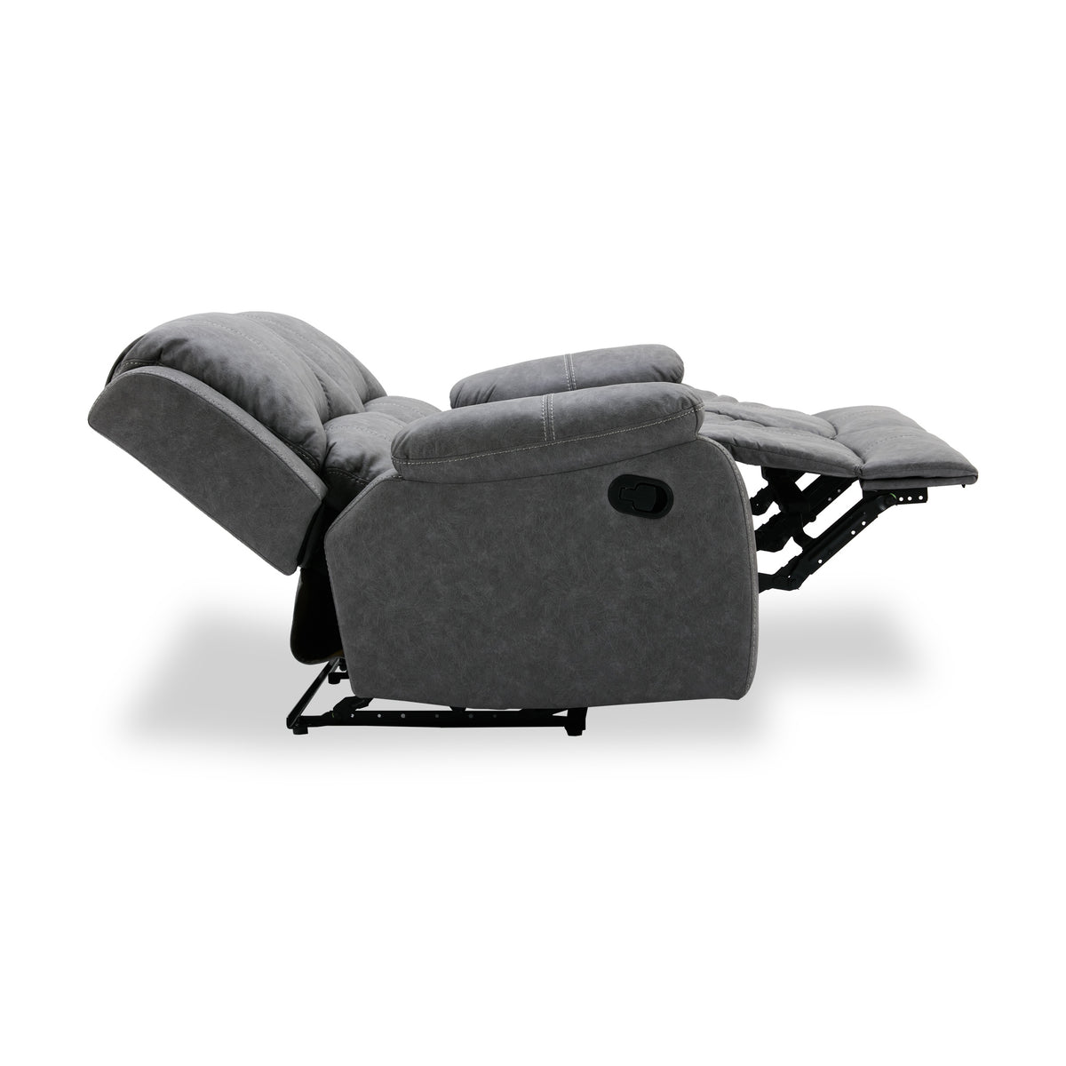 Banbury Recliner 2 Seater Mid Grey Angle1 from Roseland Furniture