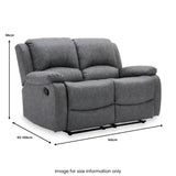 Banbury Recliner 2 Seater Mid Grey Angle1 from Roseland Furniture