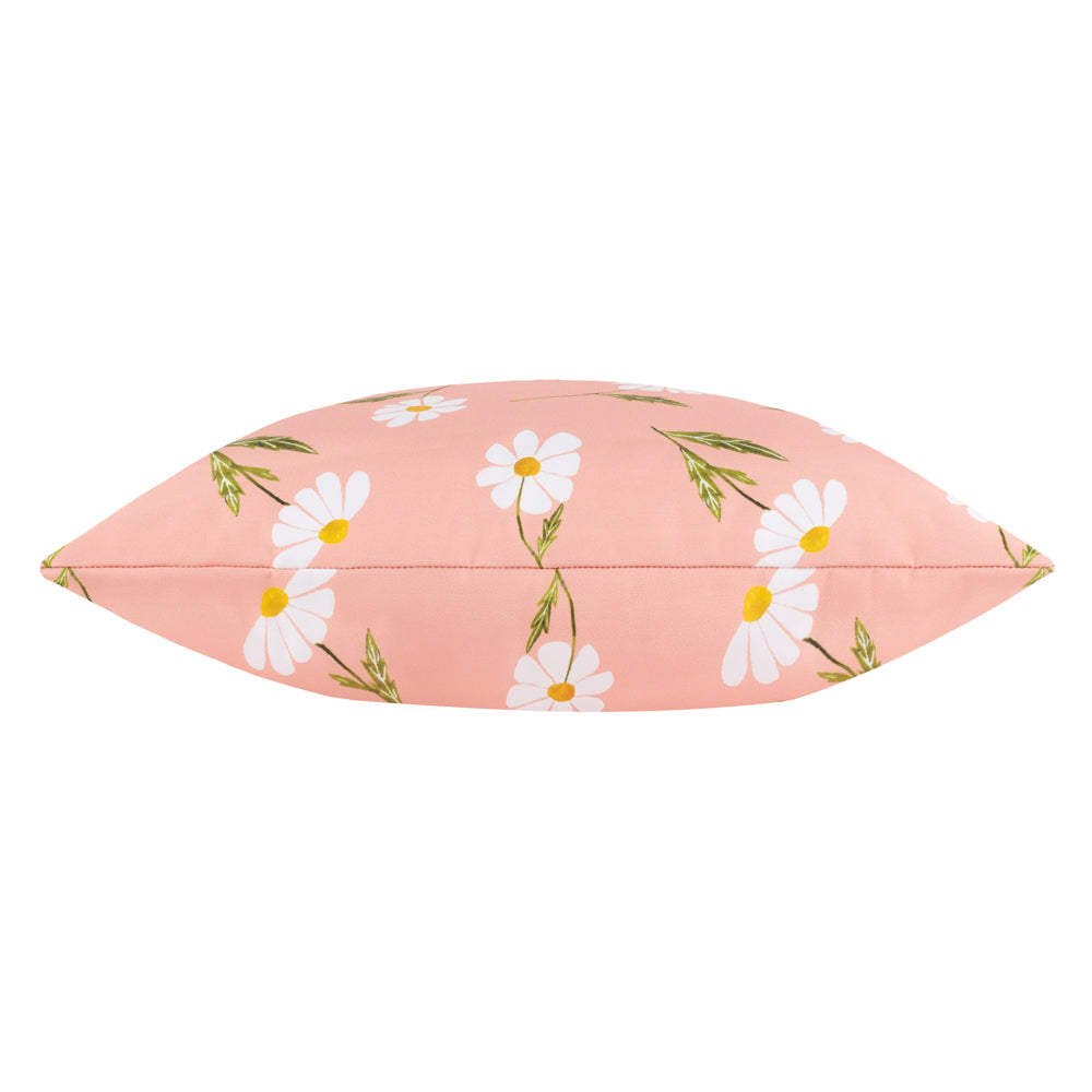 Daisies 43cm Pink Outdoor Polyester Cushion