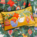 Deck the Halls Baubles 50cm Pine Green Bolster Cushion by Roseland Furniture